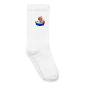 Bain moussant de capybara Dessin animé douillet Splash & Chill - Chaussettes de tennis bio enfant - blanc - Droite