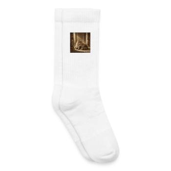 Le Roi Chat dans le Temple d’Égypte - Chaussettes de tennis bio enfant - blanc - Droite