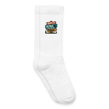 Né pour l’Ultra Trail - Chaussettes de tennis bio enfant - blanc - Droite
