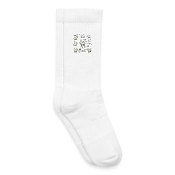 Capybara Sketch Parade - Kids Tennis Socks - white - Right