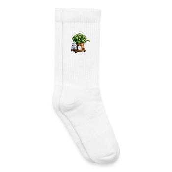 Grüner Gedanke Topfpflanze - Kinder Tennissocken - Weiß - Rechts