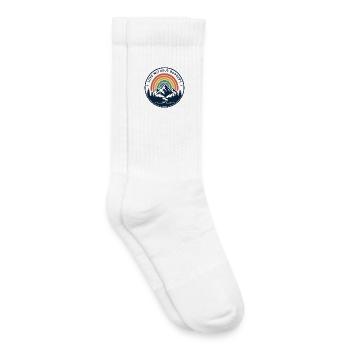 Montagne arc-en-ciel Amour sans frontières - Chaussettes de tennis bio enfant - blanc - Droite