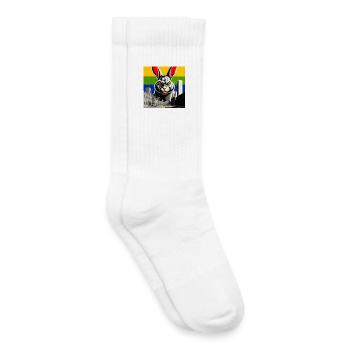 Monster Bunny Rage - Kids Tennis Socks - white - Right