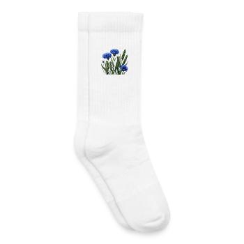 Motif des champs de bleuets - Chaussettes de tennis bio enfant - blanc - Droite