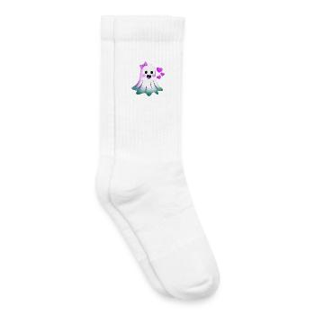 Pastel Ghost with Hearts, Ghosts Girl - Kids Tennis Socks - white - Right