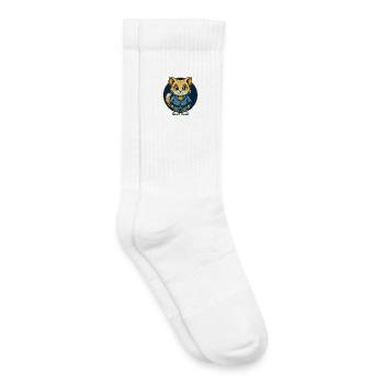 Mascotte de Chat Kawaii Personnage de dessin animé Logo clipart - Chaussettes de tennis bio enfant - blanc - Droite