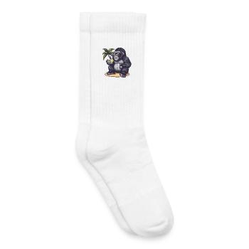 Gorilla Summer Palm Tree - Kids Tennis Socks - white - Right
