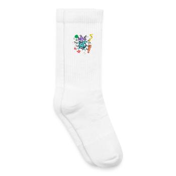 Graffiti dégoulinant sur un mur de briques - Chaussettes de tennis bio enfant - blanc - Droite
