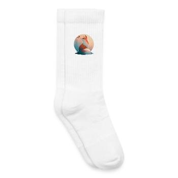 Fuchs mit Schmetterling - Kinder Tennissocken - Weiß - Rechts
