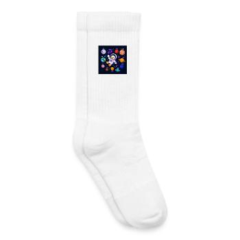 Astronaut Duck – Ente im Weltraum | Lustiges Space - Kinder Tennissocken - Weiß - Rechts