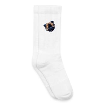 Eurasier Head Blue-eyed Fluffy - Kids Tennis Socks - white - Right