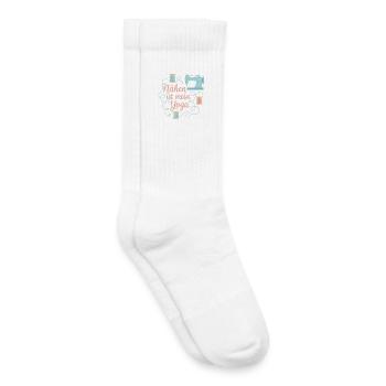 Nähen ist mein Yoga - Kinder Tennissocken - Weiß - Rechts