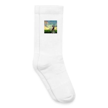 Astronaut at Dusk in Field - Kids Tennis Socks - white - Right