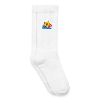 Citron frais dans le ring de nage - Chaussettes de tennis bio enfant - blanc - Droite