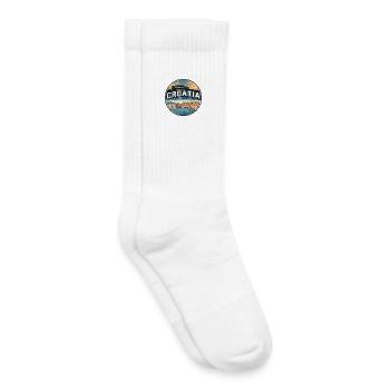 Retro Croatia Dubrovnik Walls Badge - Kids Tennis Socks - white - Right