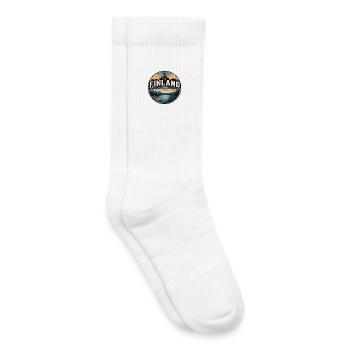 Retro Finland Forest Sauna Badge - Kids Tennis Socks - white - Right