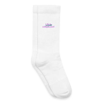 Life Is Complicated | Funny Typography Quote - Kids Tennis Socks - white - Right