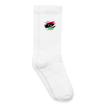 Libya Libyan Flag - Kids Tennis Socks - white - Right