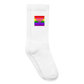 WÄHLEN GEGEN DIE RECHTEN, DEMOKRATIE, NO NZS - Kinder Tennissocken - Weiß - Rechts
