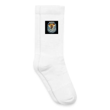 Wind power fist over clouds - Kids Tennis Socks - white - Right