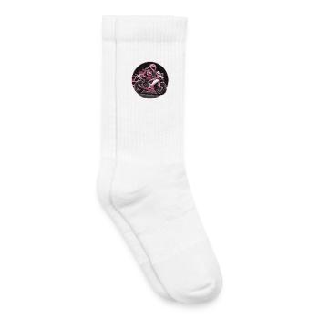 Un pilote rose sur une moto sportive - Chaussettes de tennis bio enfant - blanc - Droite