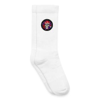 Crâne Pirate sur Dartboard - Chaussettes de tennis bio enfant - blanc - Droite