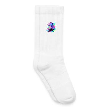 Neon Headphones Girl - Kids Tennis Socks - white - Right
