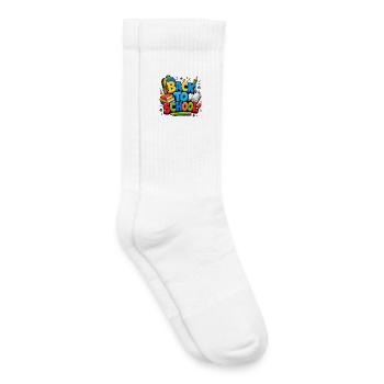 Fournitures colorées pour la rentrée scolaire - Chaussettes de tennis bio enfant - blanc - Droite