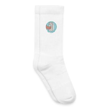 Technologie drôle d’alimentation paresseuse sur PC rétro Tower Toe Press - Chaussettes de tennis bio enfant - blanc - Droite