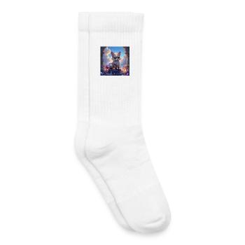 Le renard fantastique parmi les perles - Chaussettes de tennis bio enfant - blanc - Droite