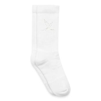Goldene Freiheit – Filigrane Buchstaben & Taube - Kinder Tennissocken - Weiß - Rechts