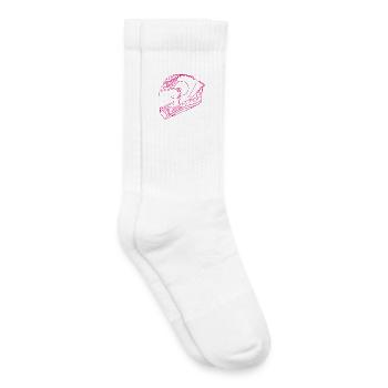Casque rose néon - Visière - Chaussettes de tennis bio enfant - blanc - Droite
