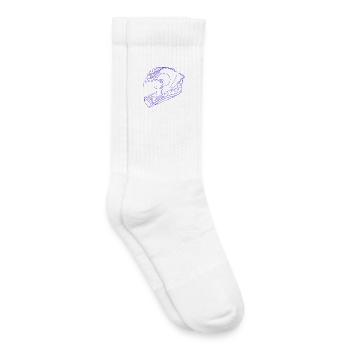 Casque violet néon - Visière - Chaussettes de tennis bio enfant - blanc - Droite
