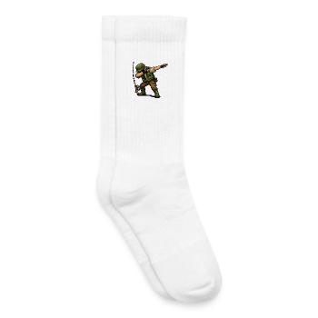 Dabbing Angler - Kinder Tennissocken - Weiß - Rechts