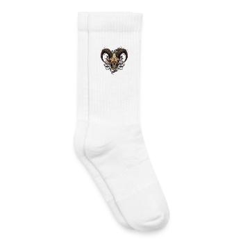 Höllischer Totenkopf mit Hörnern - Kinder Tennissocken - Weiß - Rechts