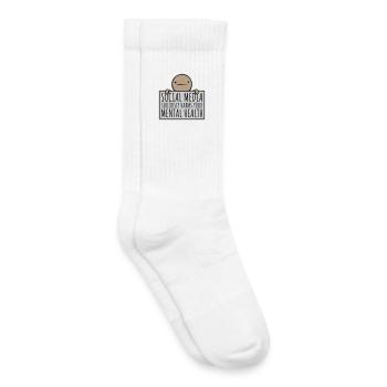 Social Media Seriously Harms Mental Health Spruch - Kinder Tennissocken - Weiß - Rechts