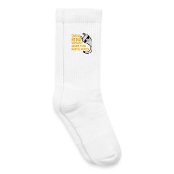 Social Media Seriously Harms Mental Health Lama - Kinder Tennissocken - Weiß - Rechts