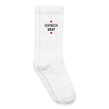 Rente, Rentnerin 2027 Herz - Kinder Tennissocken - Weiß - Rechts