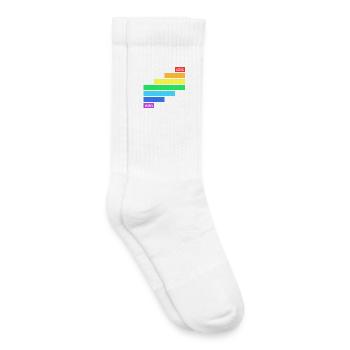 Love Wins - Rainbow Horizontal Stripe Design - Kids Tennis Socks - white - Right