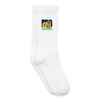 Colorful Kiwis – Fruity Pop Illustration - Kids Tennis Socks - white - Right