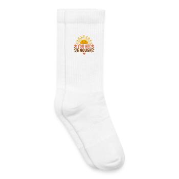 You Are Enough – Self-Esteem Affirmation Sun - Kids Tennis Socks - white - Right