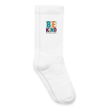 Be Kind – Colorful Typography Statement Word Stack - Kids Tennis Socks - white - Right