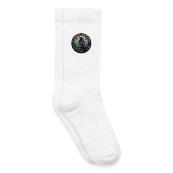 Hugin the Raven | Mystical Viking Motif - Kids Tennis Socks - white - Right
