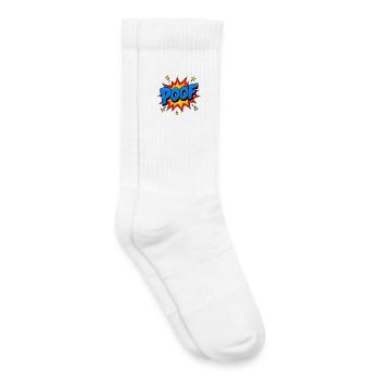 POOF Comic Lettering – Action Pop Art Explosion - Kids Tennis Socks - white - Right