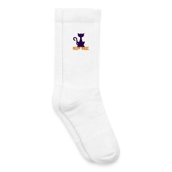 Meow Magic Cat Silhouette - Kids Tennis Socks - white - Right