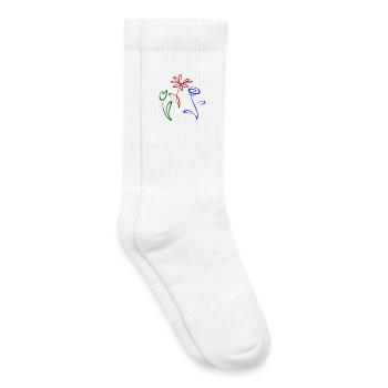Three flowers - Kids Tennis Socks - white - Right