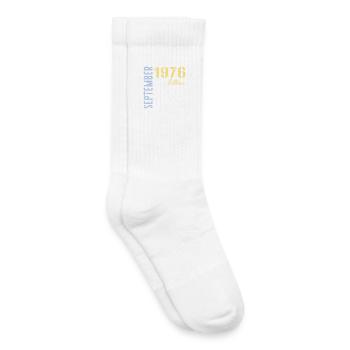 September 1976, 50th birthday - Kids Tennis Socks - white - Right
