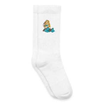 Mermaid on a rock - Kids Tennis Socks - white - Right