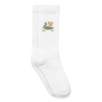 Caterpillar and butterfly dancing - Kids Tennis Socks - white - Right
