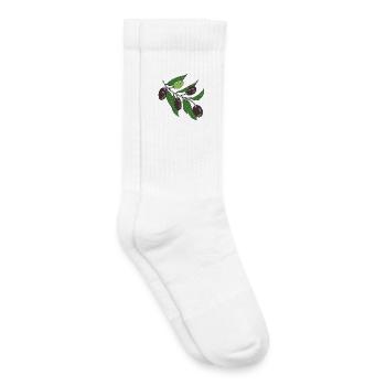 Olive branch vector print - Kids Tennis Socks - white - Right